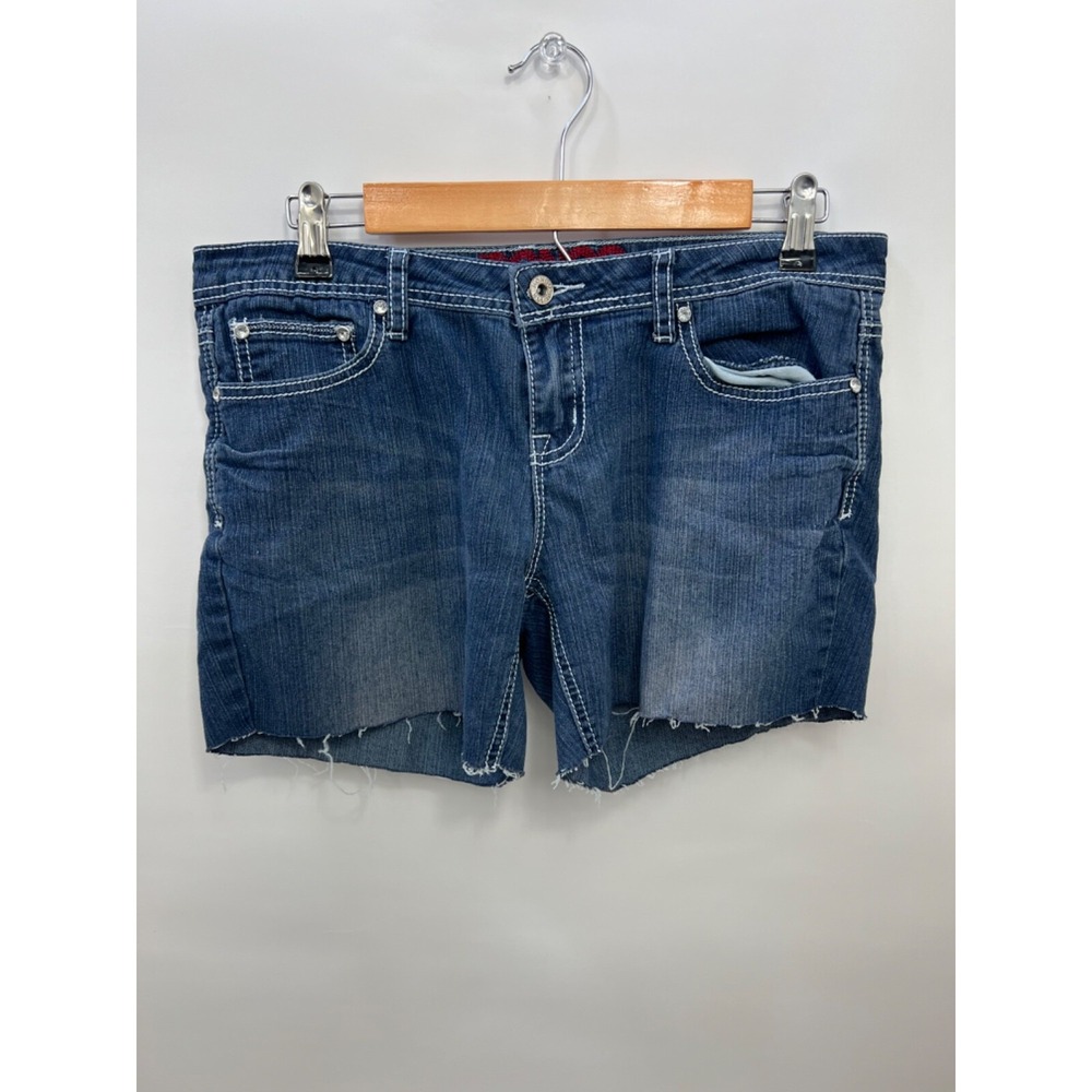 Bongo Jean Shorts Blue Distressed Medium Wash‎ Womens Juniors Size 9